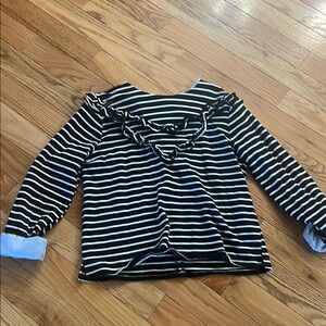 Black and White Striped Long Sleeve Top